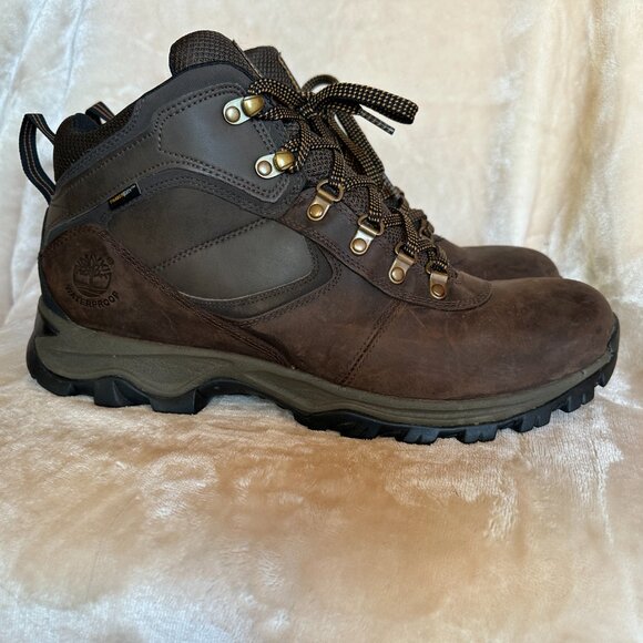 Timberland Mt Maddsen Men's Wide Waterproof Mid Hiking Boots Dark Brown Mens 13W - Picture 14 of 15